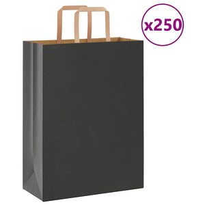 Schwarze Papiertragetaschen mit Henkel, 250 Stk.