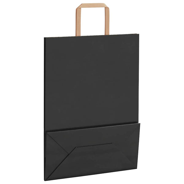 Schwarze Papiertragetaschen mit Henkel, 250 Stk.