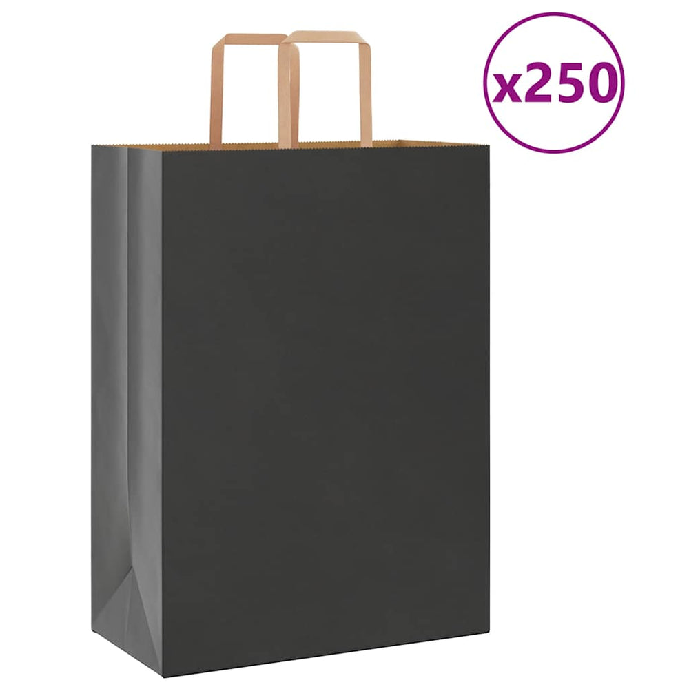 Schwarze Papiertragetaschen mit Henkel, 250 Stk. 32x17x44 cm