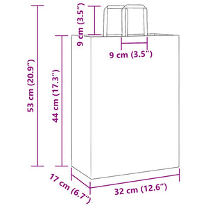 Schwarze Papiertragetaschen mit Henkel, 250 Stk. 32x17x44 cm