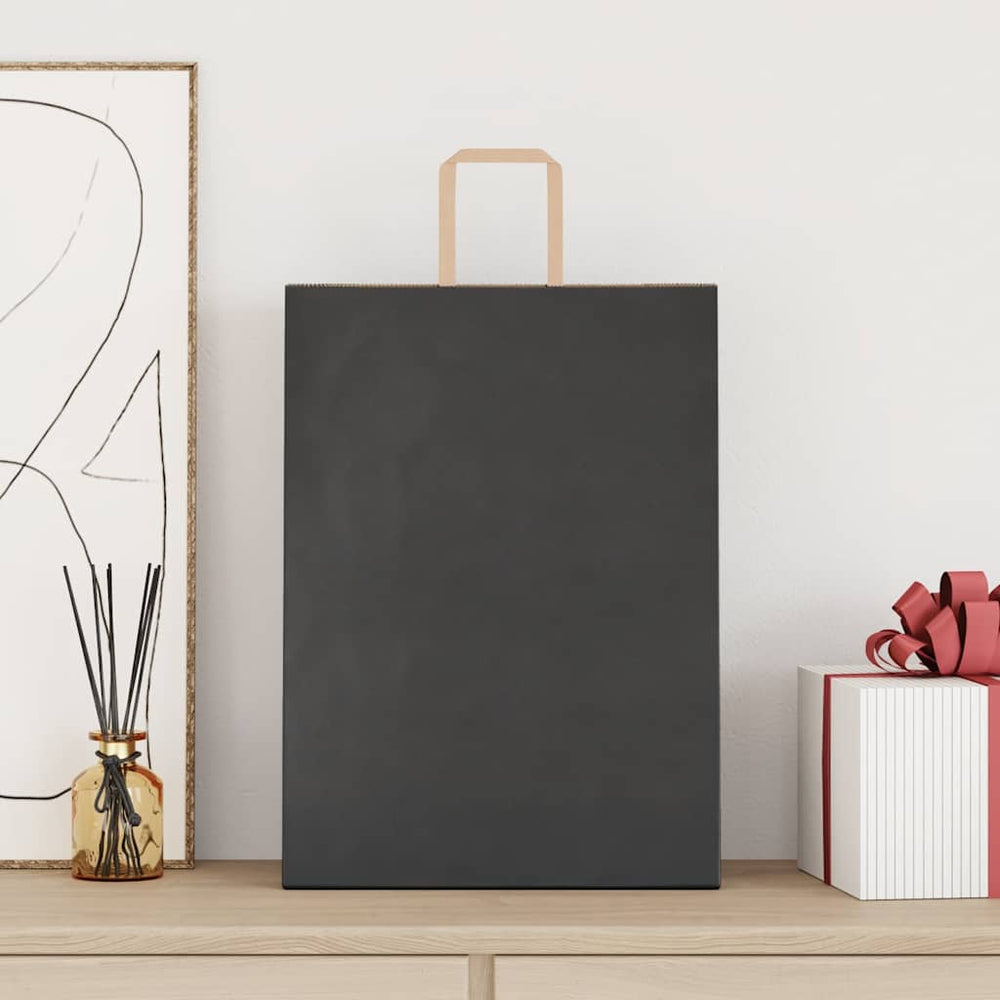 Schwarze Papiertragetaschen mit Henkel, 250 Stk. 32x17x44 cm
