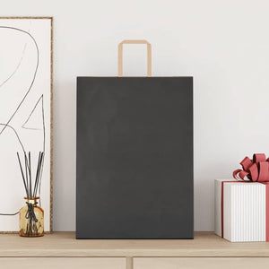 Schwarze Papiertragetaschen mit Henkel, 250 Stk. 32x17x44 cm