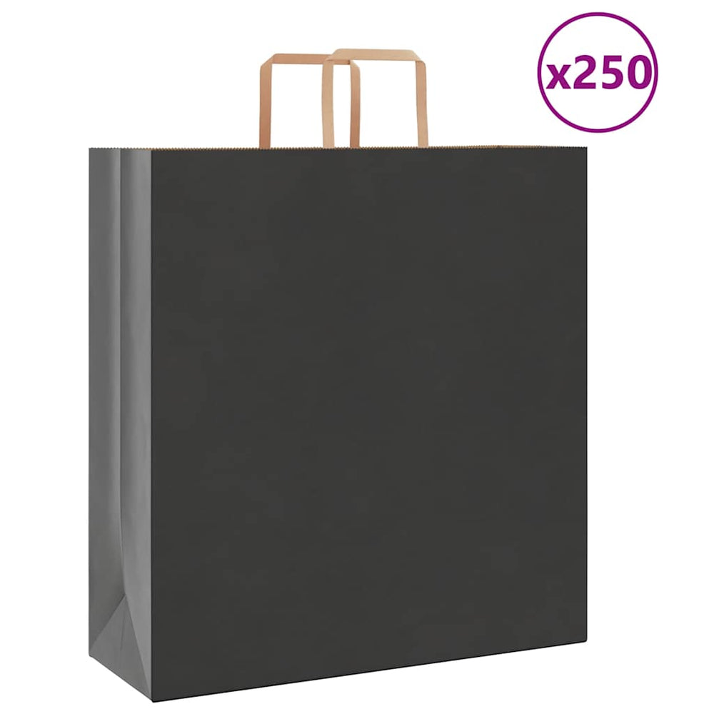 Schwarze Papiertragetaschen mit Henkeln, 250 Stk. 45x17x48 cm