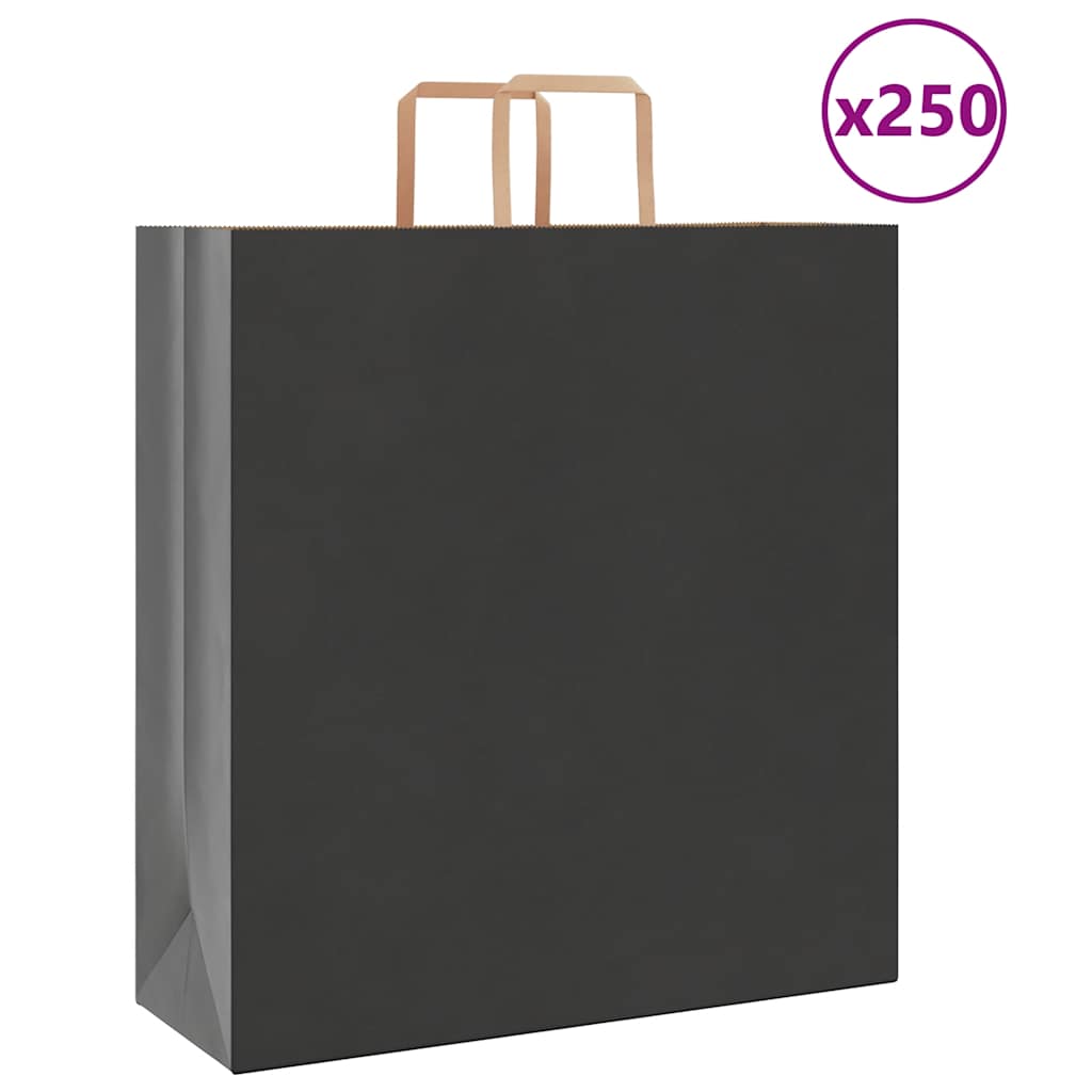 Schwarze Papiertragetaschen mit Henkeln, 250 Stk. 45x17x48 cm
