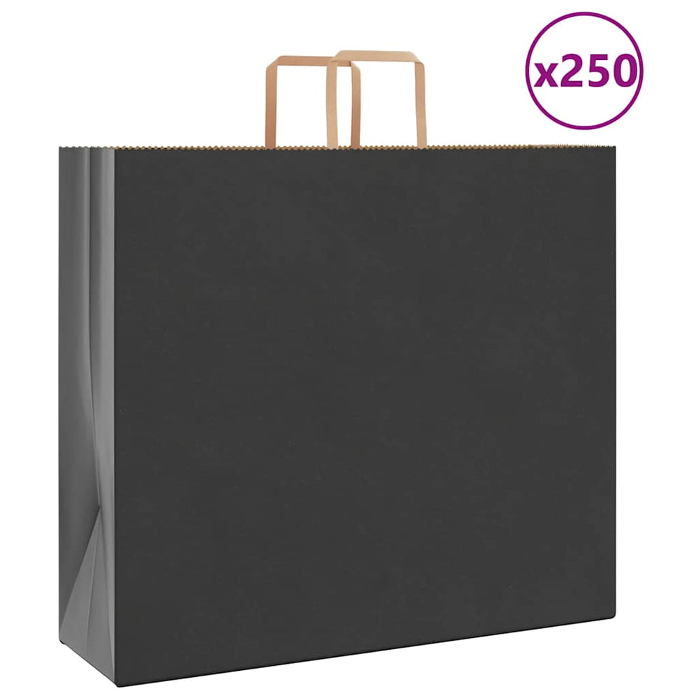 Schwarze Papiertragetaschen mit Henkeln, 250 Stk. 54x15x49 cm