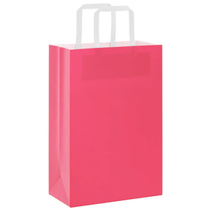 Rosa Papiertragetaschen mit Henkel, 50 Stk.