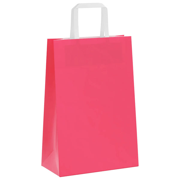 Rosa Papiertragetaschen mit Henkel, 50 Stk.