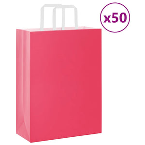 Rosa Papiertragetaschen mit Henkel, 50 Stk.