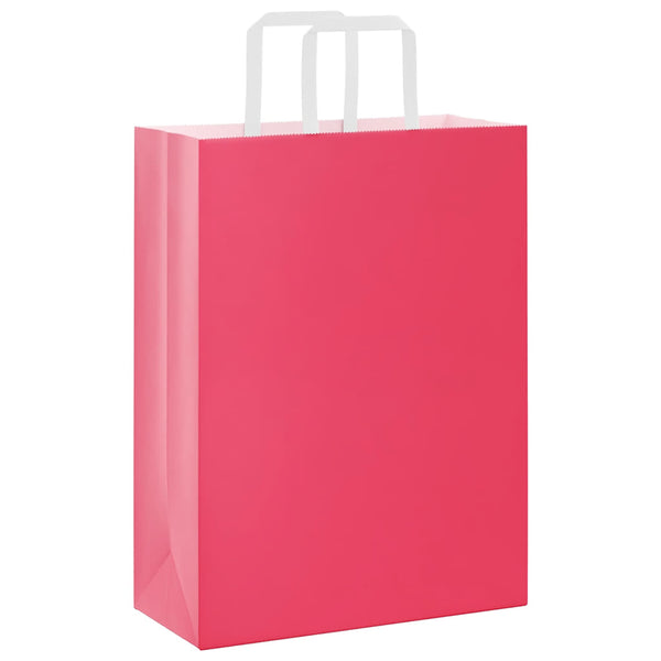 Rosa Papiertragetaschen mit Henkel, 50 Stk.