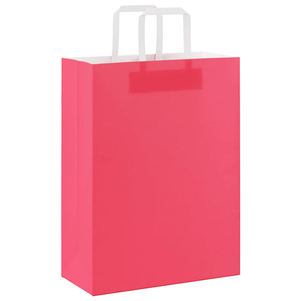 Rosa Papiertragetaschen mit Henkel, 50 Stk.