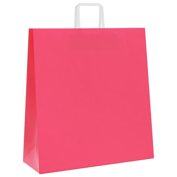Papiertragetaschen Rosa mit Henkeln, 50 Stk.