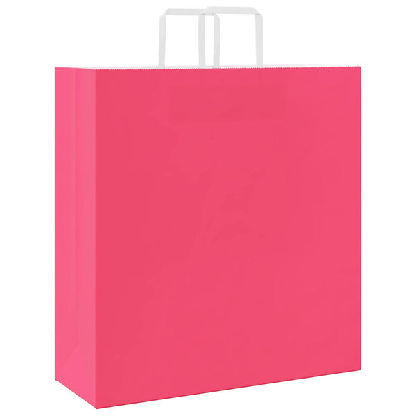 Papiertragetaschen Rosa mit Henkeln, 50 Stk.