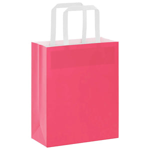 Rosa Papiertragetaschen mit Henkel, 250 Stk.