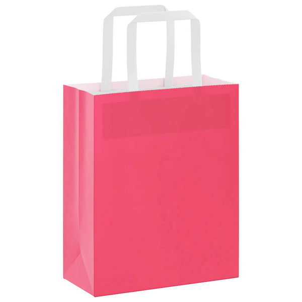 Rosa Papiertragetaschen mit Henkel, 250 Stk.