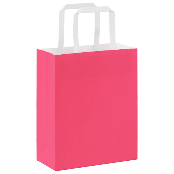Rosa Papiertragetaschen mit Henkel, 250 Stk.