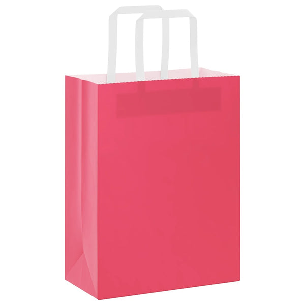 Rosa Papiertragetaschen mit Henkel, 250 Stk.