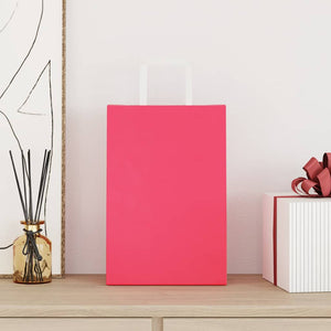 Papiertragetaschen Rosa mit Henkel, 250 Stk.