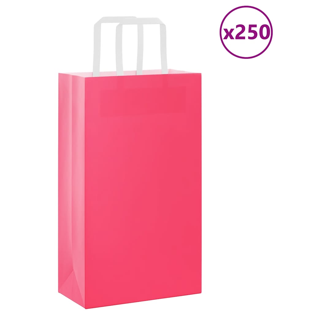 Papiertragetaschen Rosa mit Henkel, 250 Stk.