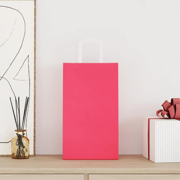 Papiertragetaschen Rosa mit Henkel, 250 Stk.