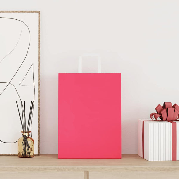 Papiertragetaschen Rosa mit Henkel, 250 Stk.