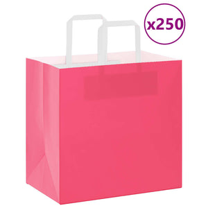 Rosa Papiertragetaschen mit Henkel, 250 Stk.