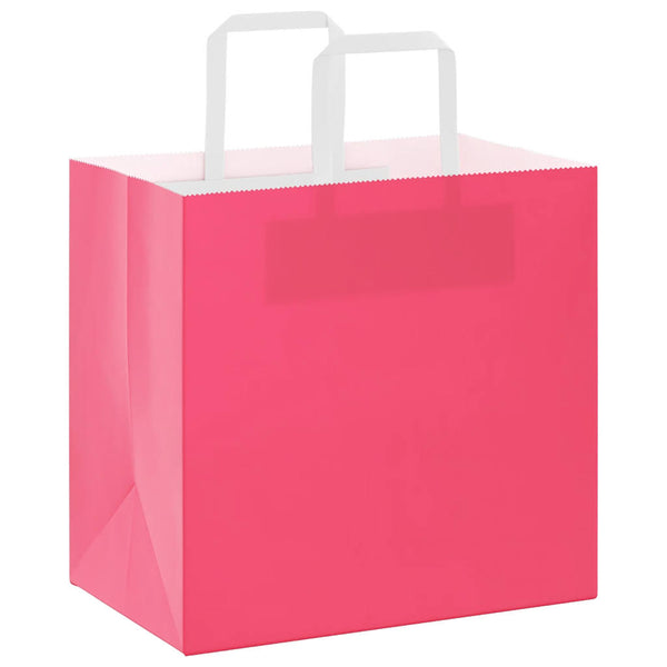 Rosa Papiertragetaschen mit Henkel, 250 Stk.