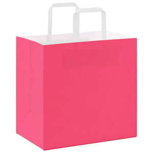 Rosa Papiertragetaschen mit Henkel, 250 Stk.