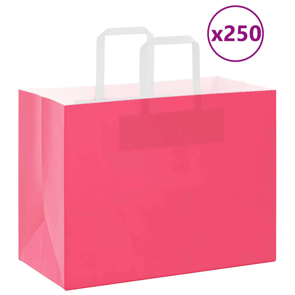 Papiertragetaschen Rosa mit Henkel, 250 Stk.