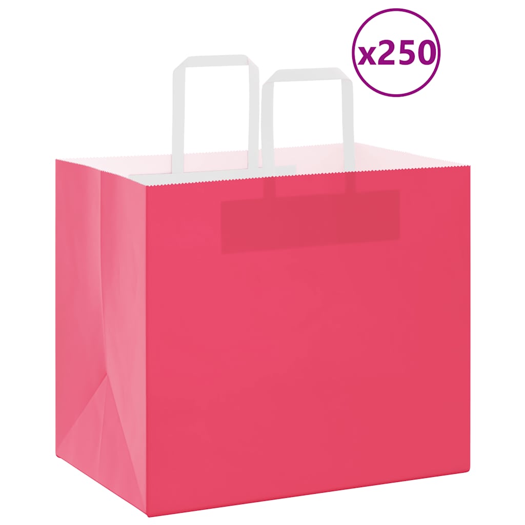 Papiertragetaschen Rosa mit Henkel, 250 Stk.
