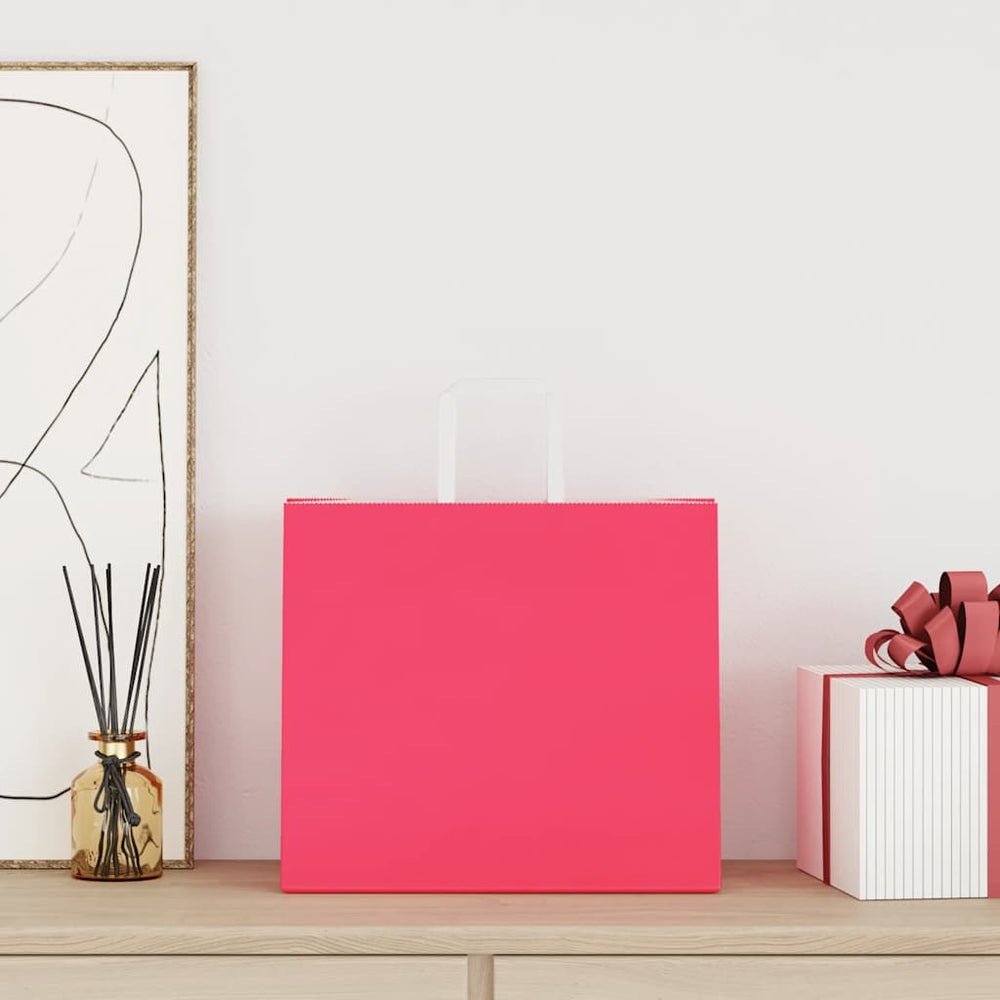 Papiertragetaschen Rosa mit Henkel, 250 Stk.