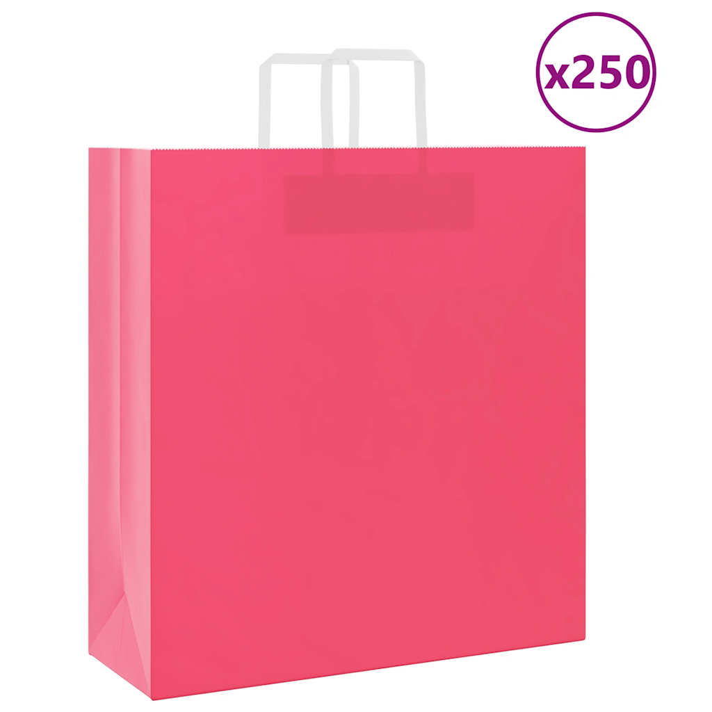 Papiertragetaschen Rosa mit Henkel 45x17x48 cm, 250 Stk.