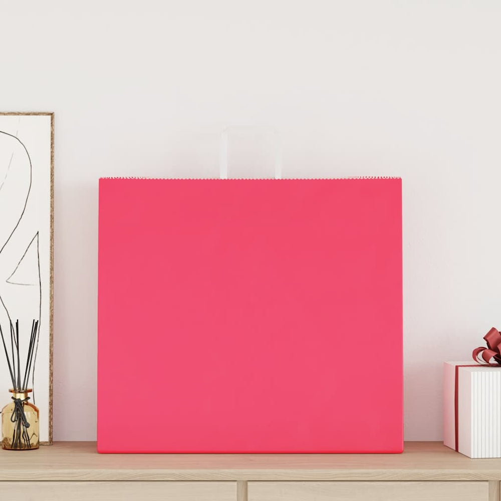 Papiertragetaschen Rosa mit Henkeln, 250 Stk.