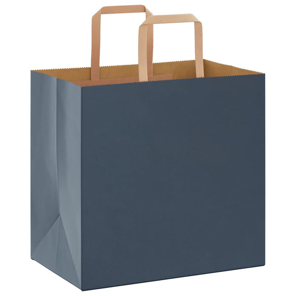 Blaue Papiertragetaschen mit Henkel, 50 Stk. 26x17x25 cm