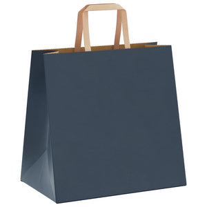 Blaue Papiertragetaschen mit Henkel, 50 Stk. 26x17x25 cm