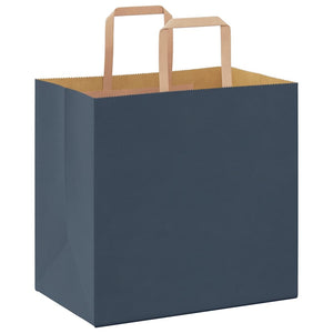 Blaue Papiertragetaschen mit Henkel, 50 Stk. 26x17x25 cm