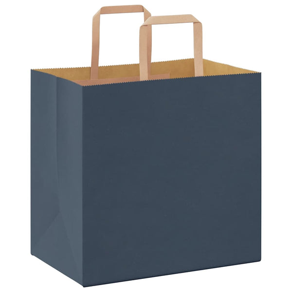 Blaue Papiertragetaschen mit Henkel, 50 Stk. 26x17x25 cm