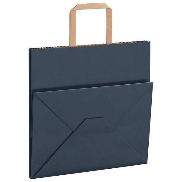 Blaue Papiertragetaschen mit Henkel, 50 Stk. 26x17x25 cm