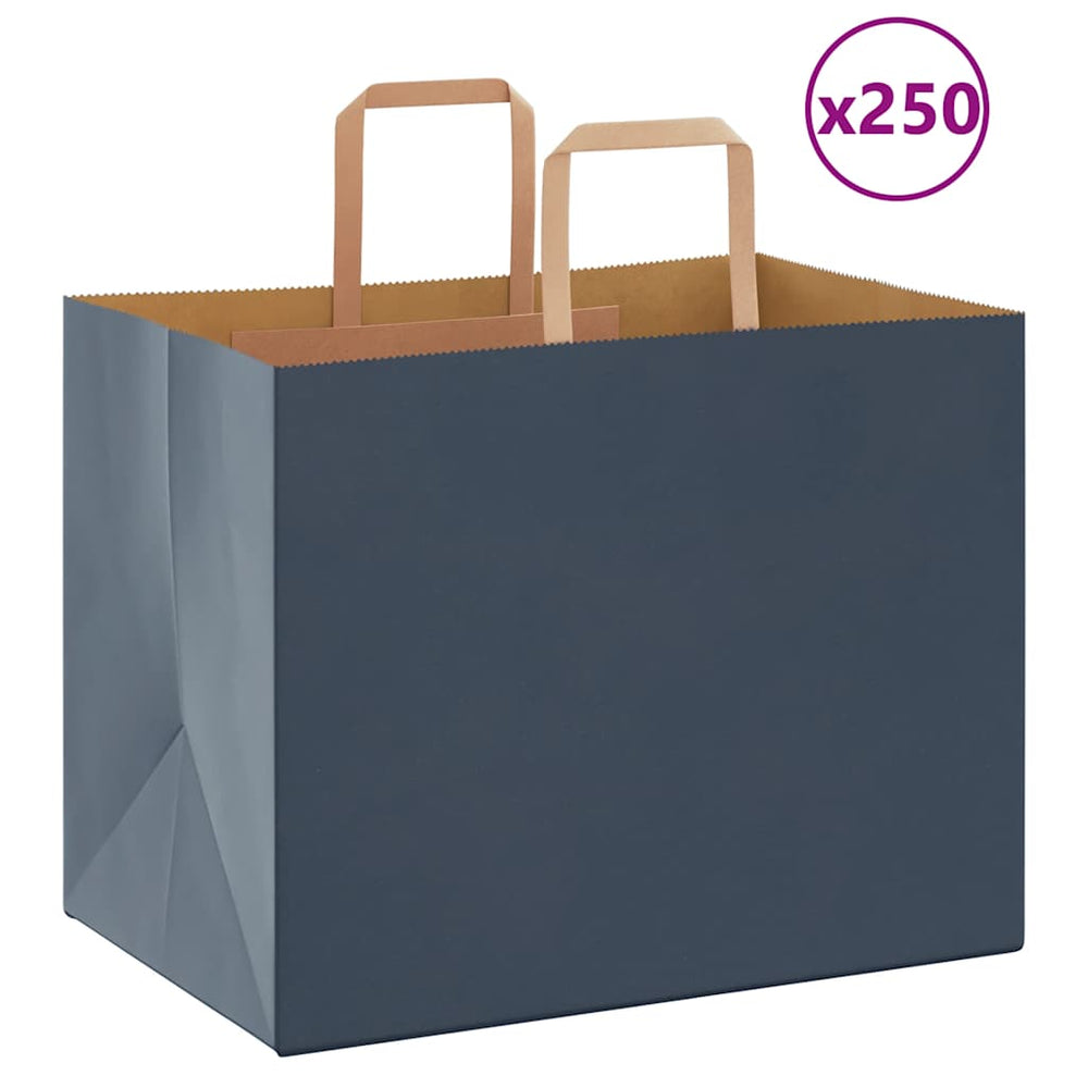 Blaue Papiertragetaschen mit Henkeln, 250 Stk. 32x22x24 cm