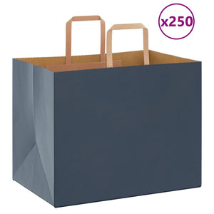 Blaue Papiertragetaschen mit Henkeln, 250 Stk. 32x22x24 cm