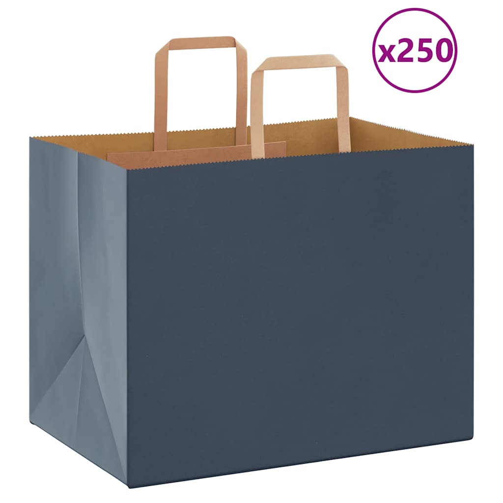 Blaue Papiertragetaschen mit Henkeln, 250 Stk. 32x22x24 cm