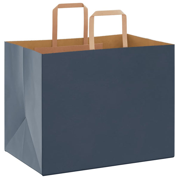 Blaue Papiertragetaschen mit Henkeln, 250 Stk. 32x22x24 cm