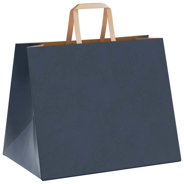 Blaue Papiertragetaschen mit Henkeln, 250 Stk. 32x22x24 cm