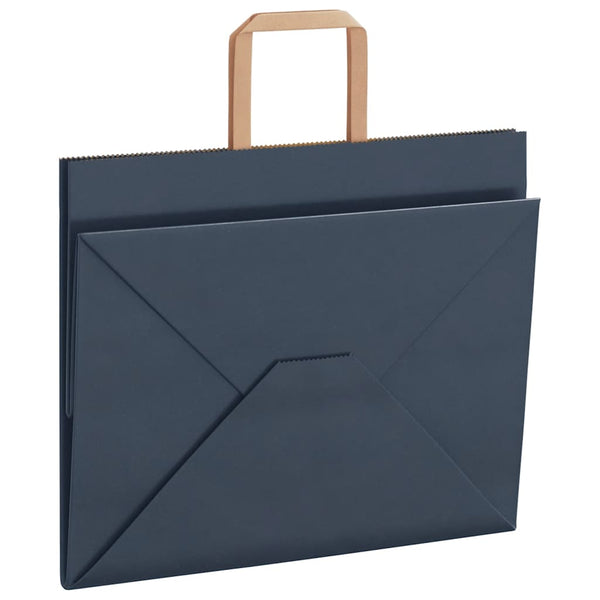Blaue Papiertragetaschen mit Henkeln, 250 Stk. 32x22x24 cm