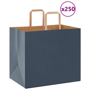 Blaue Papiertragetaschen mit Henkel, 250 Stk.