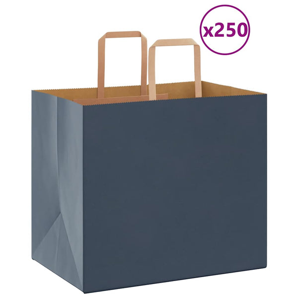 Blaue Papiertragetaschen mit Henkel, 250 Stk.