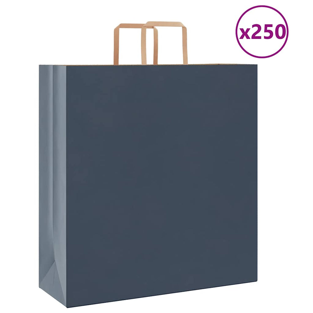 Blaue Papiertragetaschen mit Henkel, 250 Stk. 45x17x48 cm