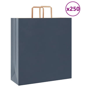 Blaue Papiertragetaschen mit Henkel, 250 Stk. 45x17x48 cm