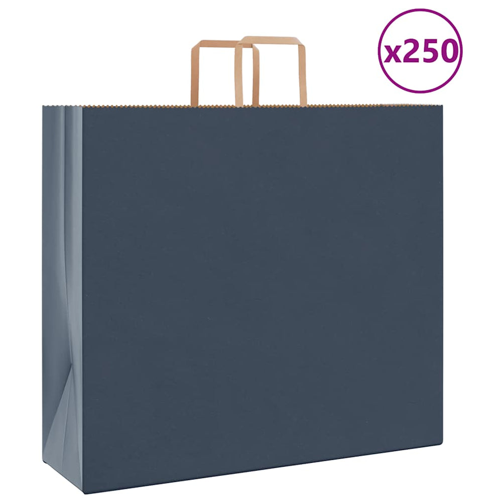 Blaue Papiertragetaschen mit Henkeln, 250 Stk.