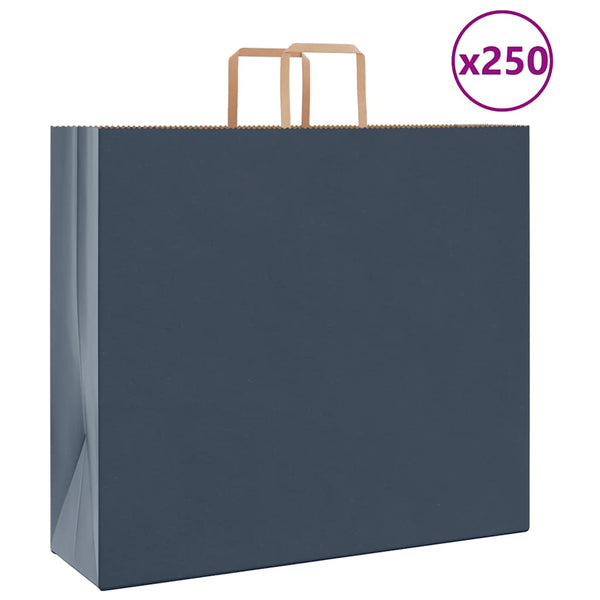 Blaue Papiertragetaschen mit Henkeln, 250 Stk.