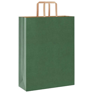 250 Grüne Papiertragetaschen mit Henkeln 32x12x42 cm